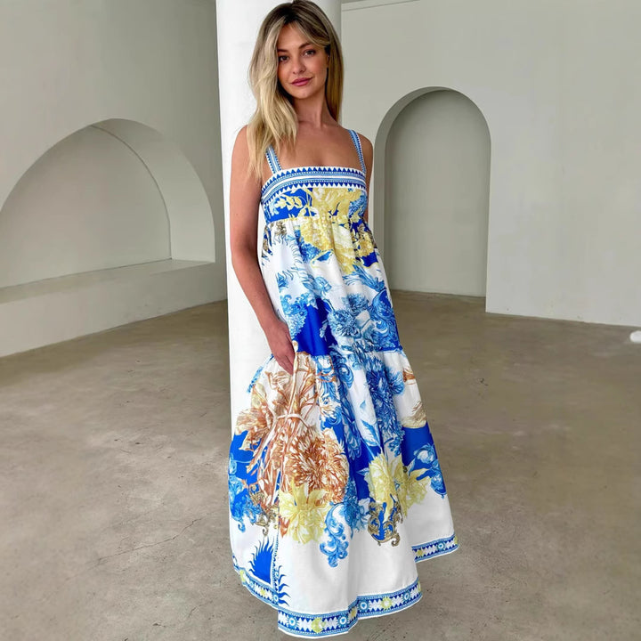 Damen Maxikleid mit floralem Design und luftiger Passform Drune