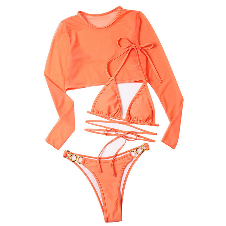 Damen Bikini-Set mit langem Oberteil und verstellbaren Bändern Drune