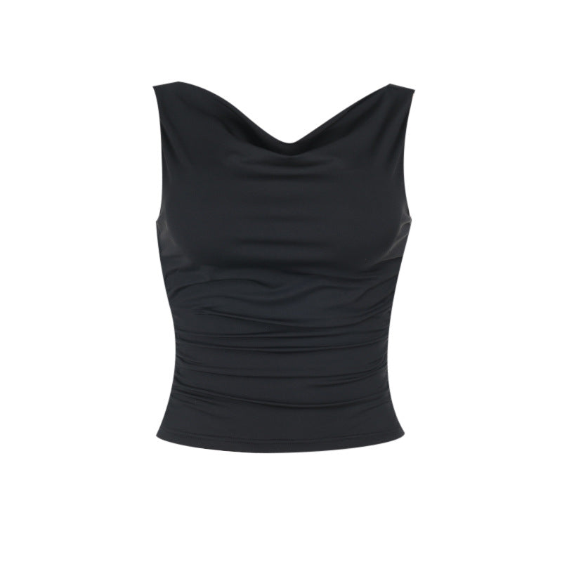 Damen figurbetontes Top mit asymmetrischem Ausschnitt und angenehmem Stretch Drune
