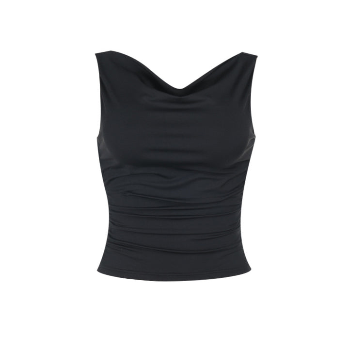 Damen figurbetontes Top mit asymmetrischem Ausschnitt und angenehmem Stretch Drune