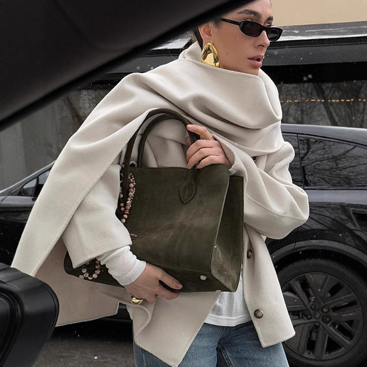 Damen Oversized Strickjacke mit elegantem Schnitt und praktischen Taschen Drune