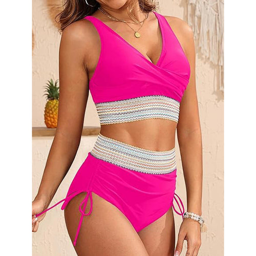 Damen Bikini-Set mit modischem Wickeldesign und verstellbaren Trägern Drune