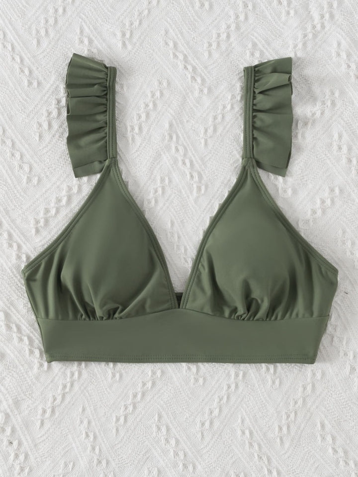 Damen Triangel-Bikinioberteil mit verspielten Rüschen Drune
