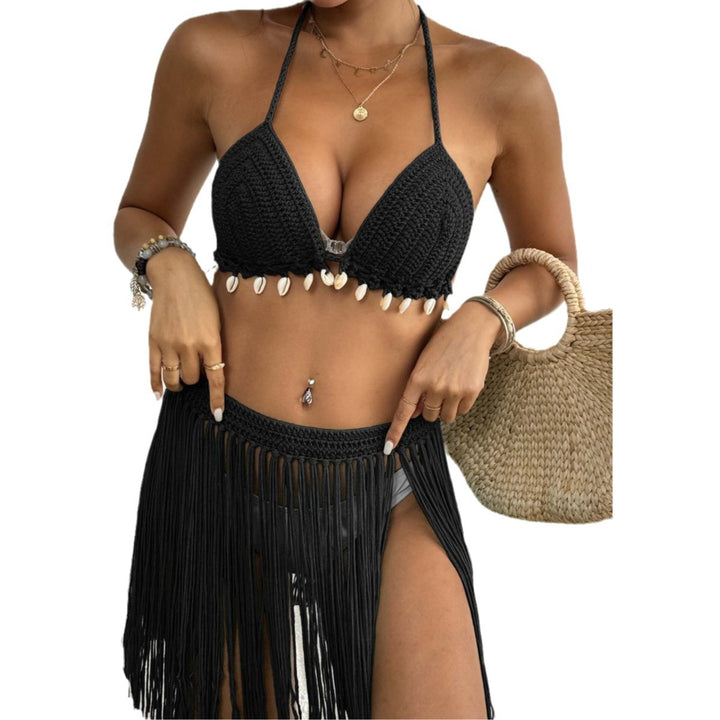 Damen Häkel-Bikini-Set mit Fransen Drune
