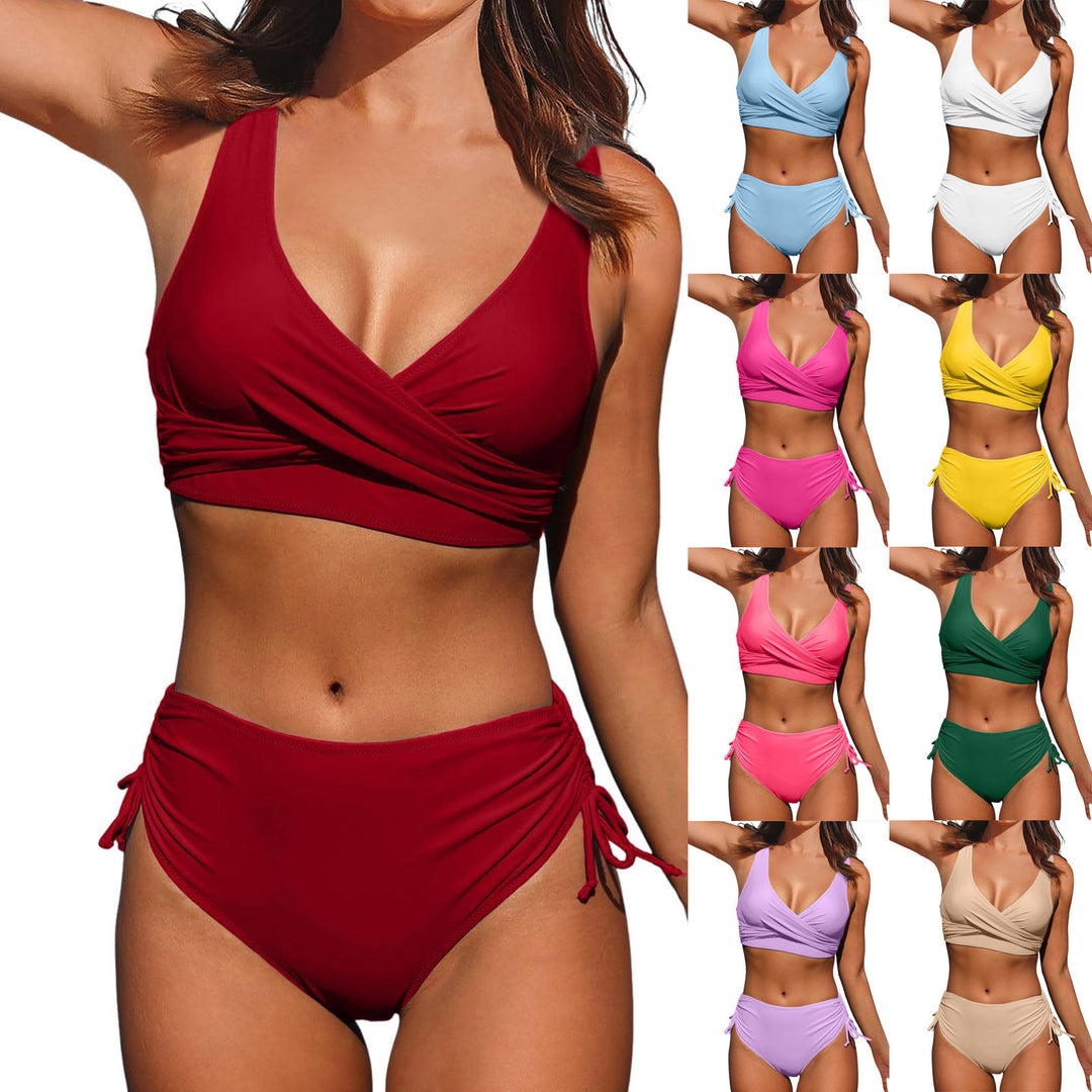 Damen Hochwertiges Wickel-Bikini-Set mit regulierbarem Höschen Drune