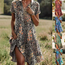 Damen Sommerkleid mit floralem Muster und asymmetrischem Saum Drune