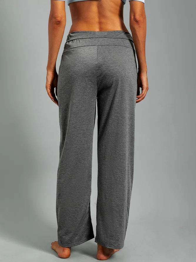 Damen Relaxed Fit Casual Lounge-Hosen mit Knopfakzenten Drune