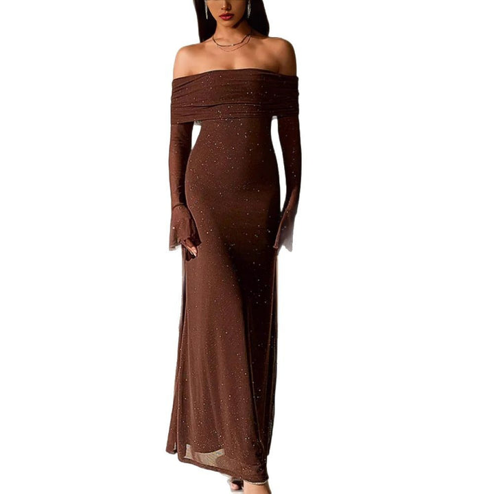 Damen Elegantes, schulterfreies Abendkleid mit glitzerndem Paillettenbesatz und figurbetonter Silhouette Drune