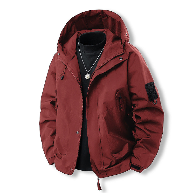 Herren funktionale Outdoor-Jacke mit verstellbarer Kapuze und praktischen Taschen Drune