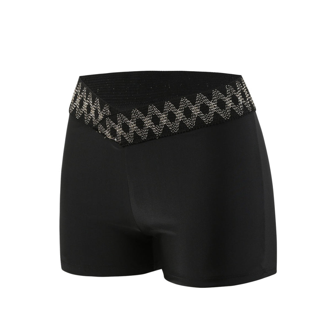 Damen hoch geschnittene Badeshorts mit dekorativem Taillenbund Drune
