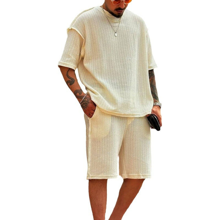 Herren lässiges Oversized-Strickshirt mit luftiger Webstruktur Drune