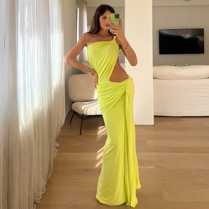 Damen Elegantes Wickelkleid mit asymmetrischem Schnitt und raffiniertem Cut-Out Drune