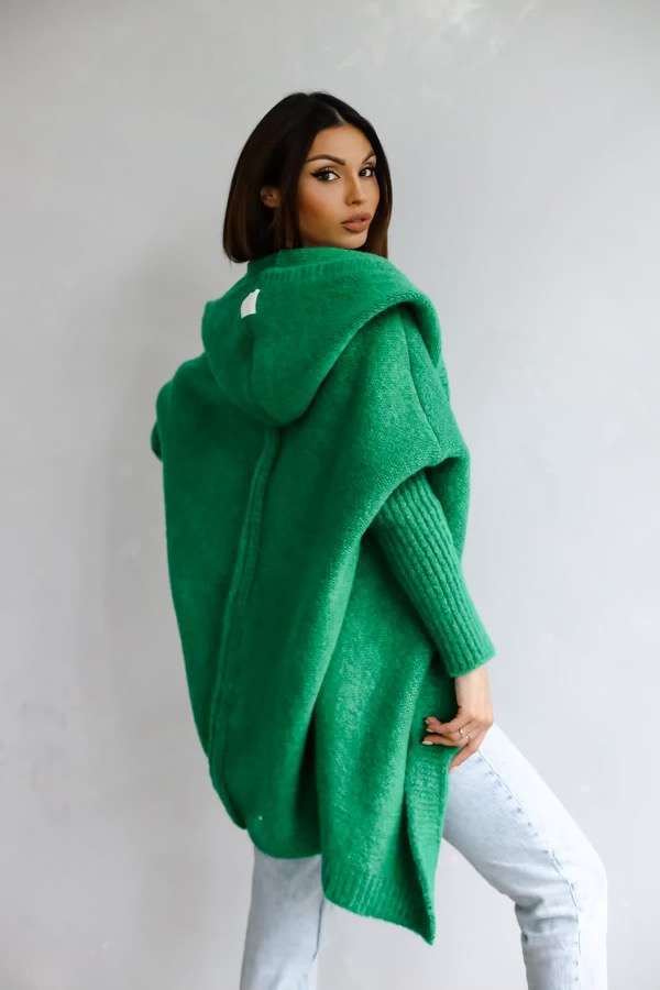 Damen Kuschelige Strickjacke mit Kapuze Drune