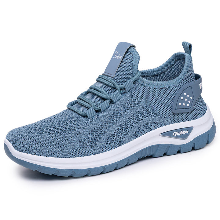 Damen nan sockenähnlicher Strick-Fit Sneaker mit elastischer Schnürung, gelochter Fersenverstärkung und dämpfender Plateau-Sohle Drune