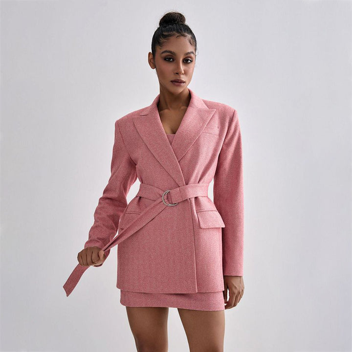 Damen Blazer-Kleid Set mit figurbetontem Oberteil und elegantem Schnitt Drune
