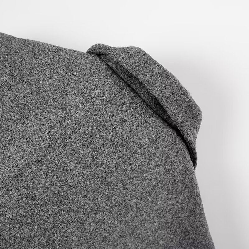Damen eleganter Übermantel im klassischen Design mit doppelter Knopfleiste Drune