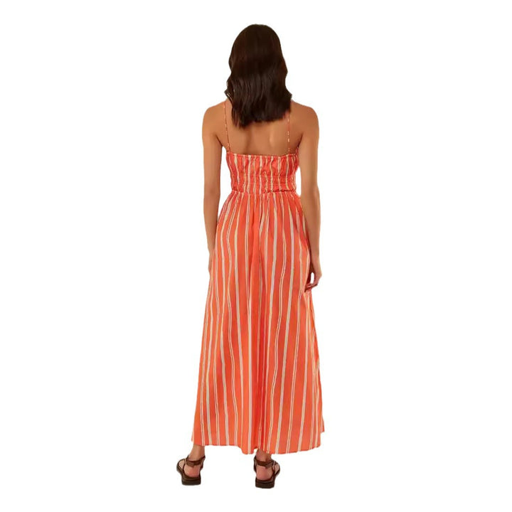 Damen Maxikleid mit elastischem Bund und verspieltem Blumenmuster Drune