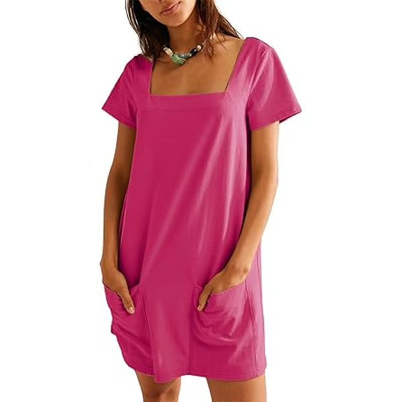 Damen Bequemes Freizeitkleid mit Taschen Drune