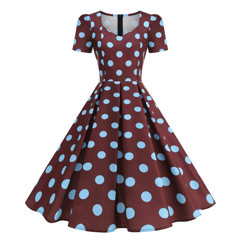 Damen Freizeitkleid mit floralem Design und schwingendem Rock Drune