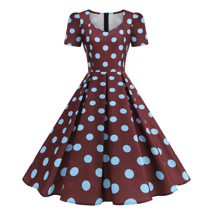 Damen Freizeitkleid mit floralem Design und schwingendem Rock Drune