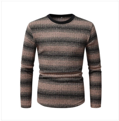 Herren Langarmshirt aus strukturiertem Material mit modischem Streifenmuster Drune