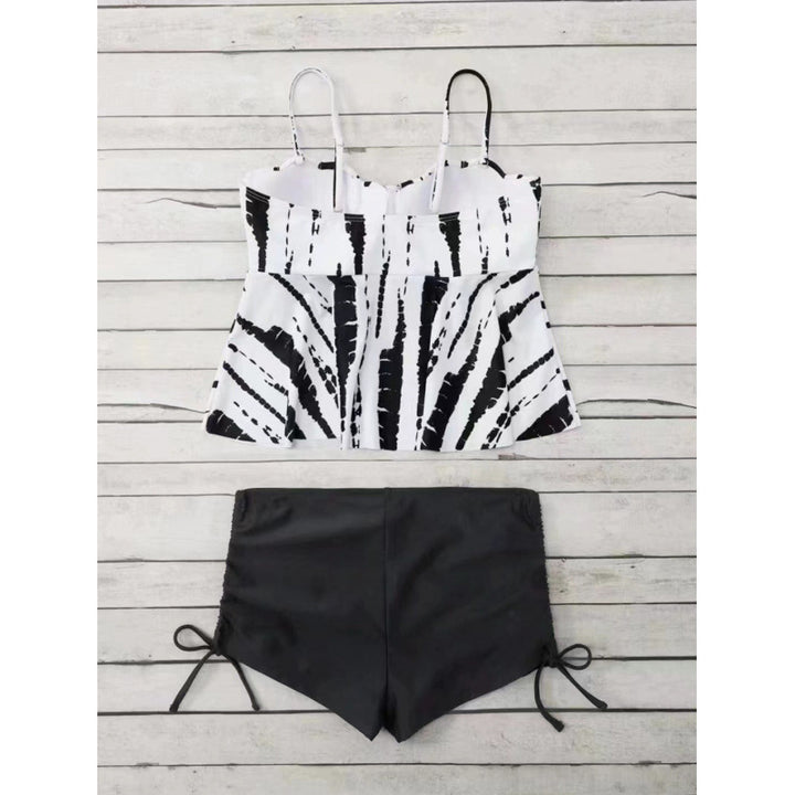 Damen Tankini-Set mit elegantem Volant-Oberteil und hohem Taillenslip Drune