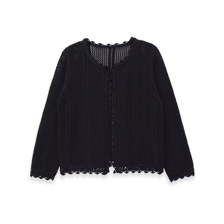 Damen luftige Strickjacke mit feinen Details und romantischem Design Drune