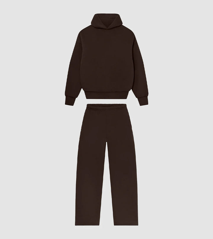 Unisex nan gemütliches Loungewear-Set mit hohem Rollkragen, relaxed-fit Sweatshirt und gerader Sweatpants Drune