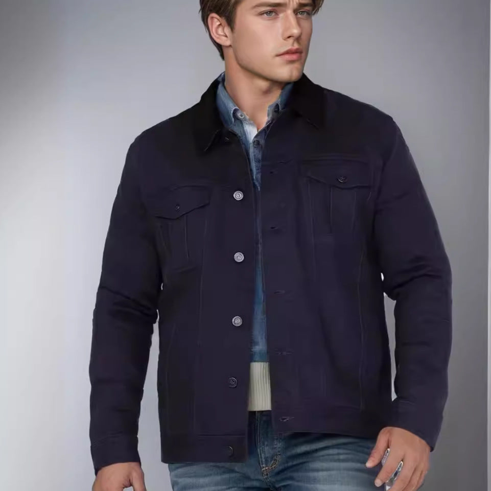 Herren Jeansjacke im klassischen Stil mit praktischen Taschen Drune