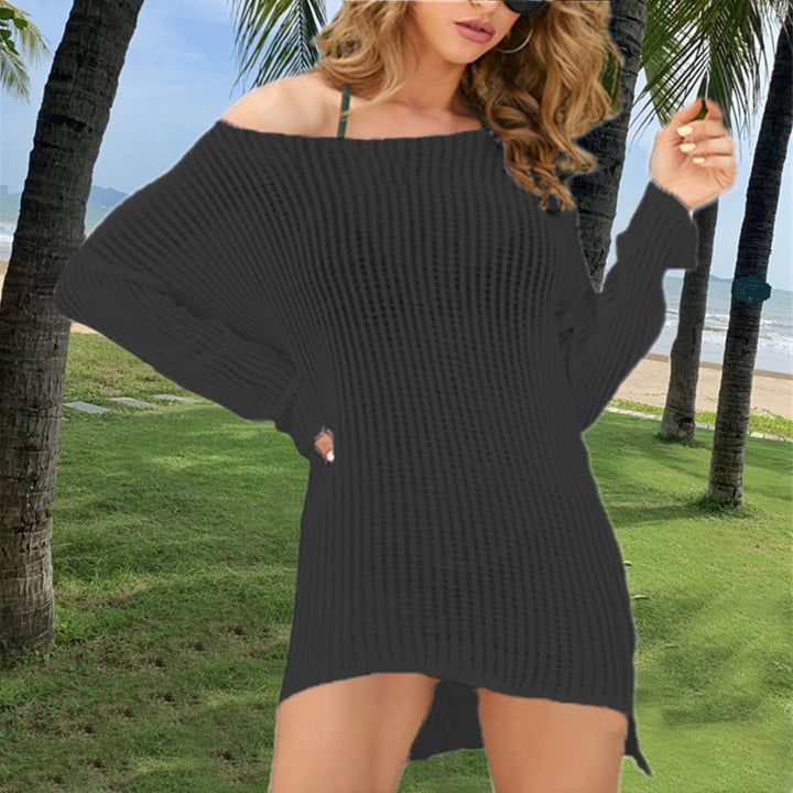 Damen Oversized Strickpullover mit lässigem Off-Shoulder-Design und strukturierter Textur Drune