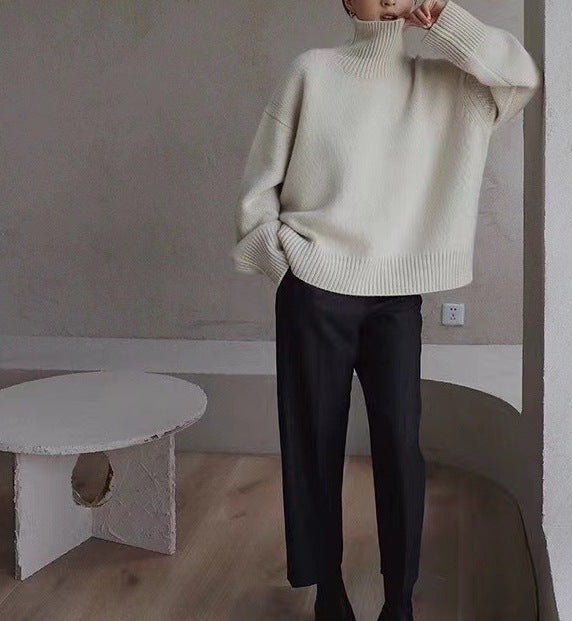 Damen Ikonischer Pullover mit hohem Kragen und Oversized-Schnitt Drune
