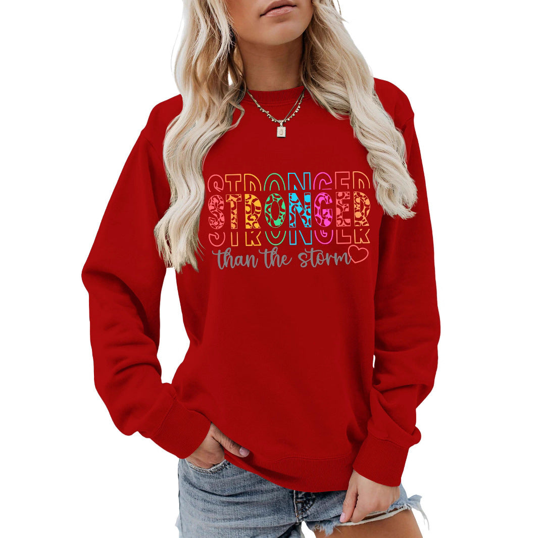Damen Sweatshirt mit motivierendem Schriftzug und lässigem Schnitt Drune
