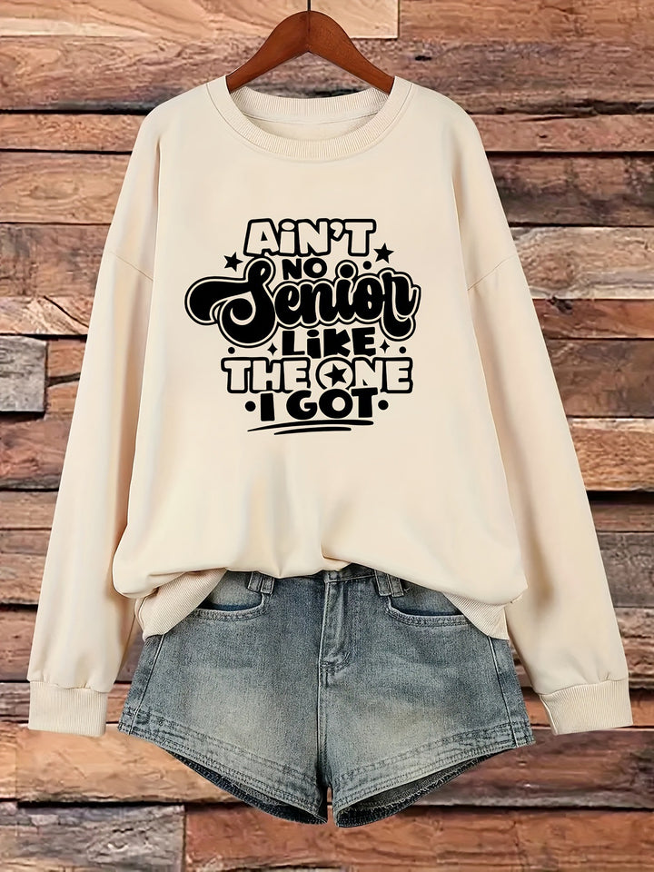 Damen Sweatshirt mit lässigem Spruchdesign Drune