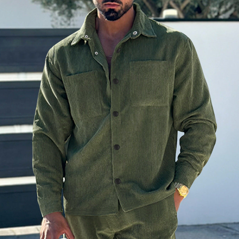 Herren Fleecejacke mit strukturiertem Design und praktischen Taschen Drune