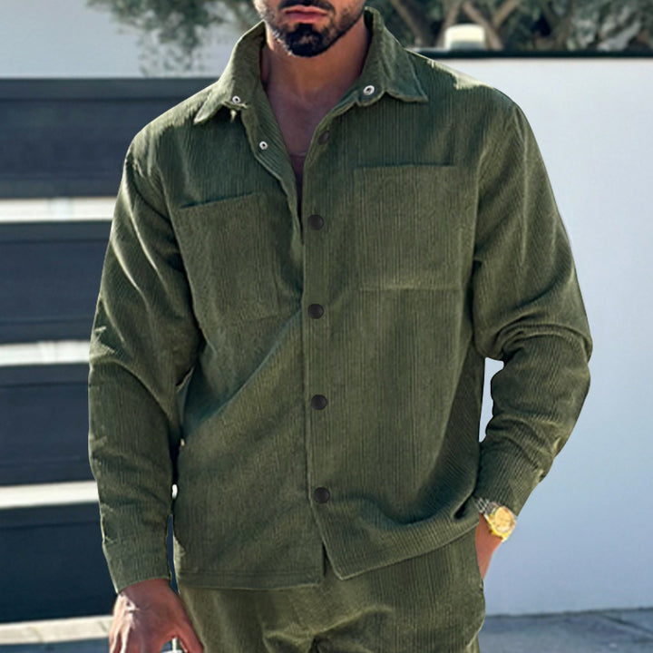 Herren Fleecejacke mit strukturiertem Design und praktischen Taschen Drune