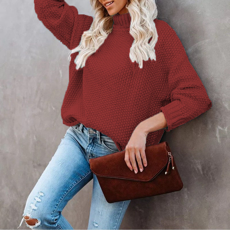 Damen Grobstrickpullover mit Rollkragen und lässigem Schnitt Drune