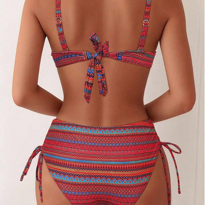Damen Hochwertiger Bikini mit modischem Push-Up-Bra und hochgeschnittenem Unterteil Drune