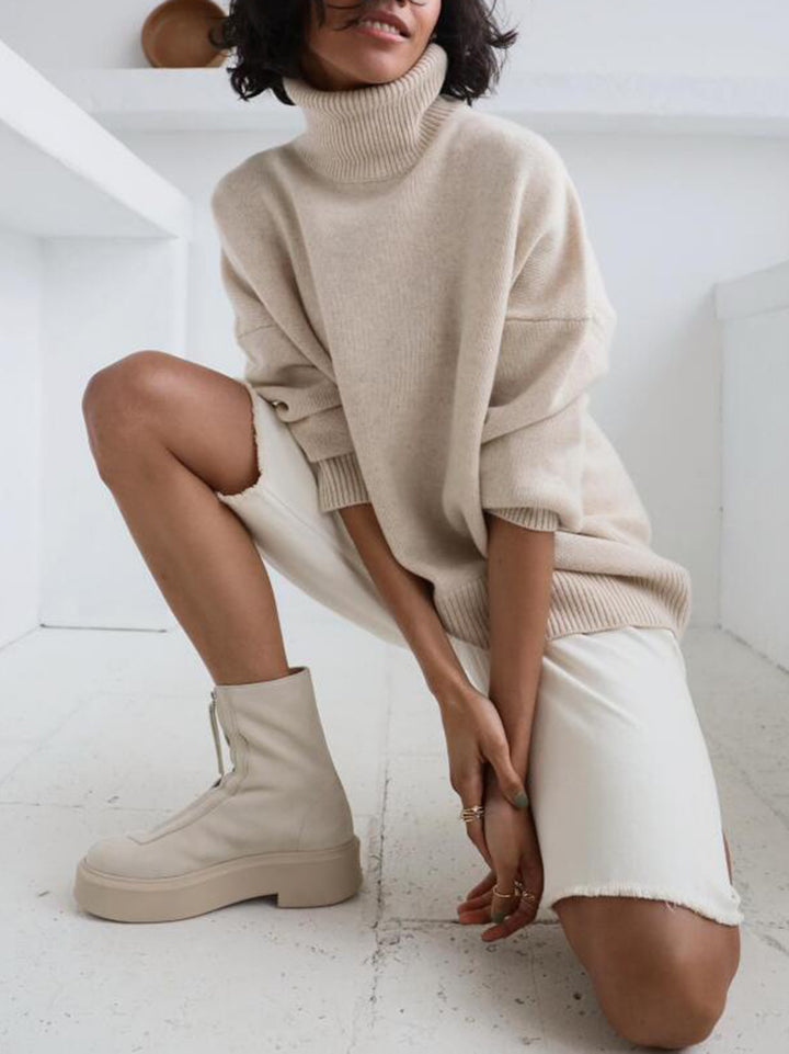 Damen kuscheliger Rollkragenpullover mit oversized Passform Drune