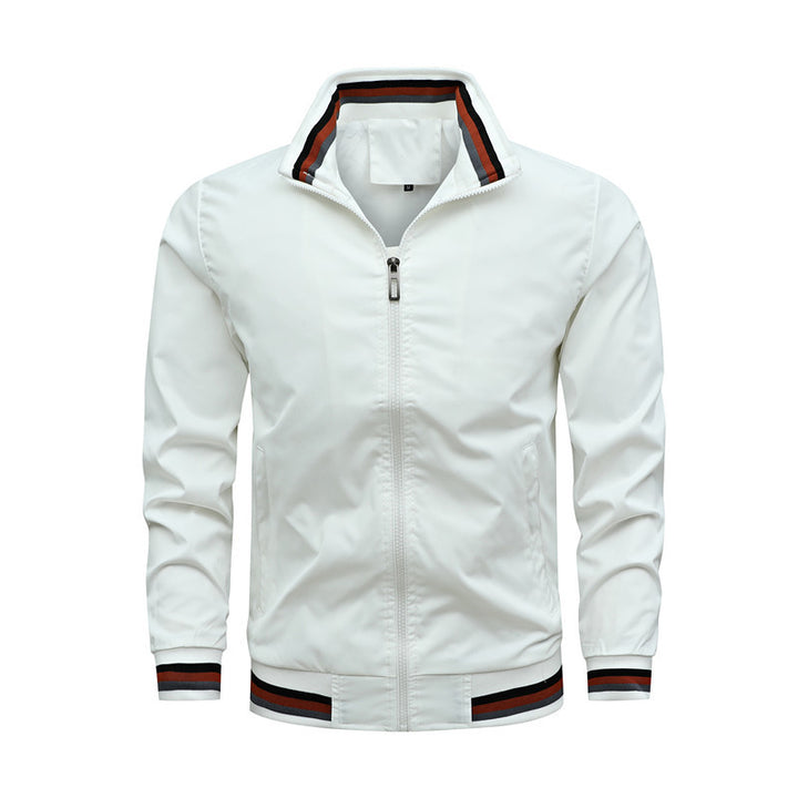 Herren modische Sportjacke mit strukturiertem Kragen Drune
