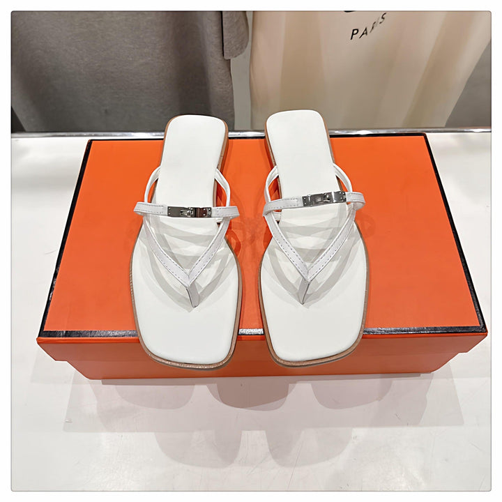 Damen Elegante Flip-Flops mit glänzenden Akzenten Drune