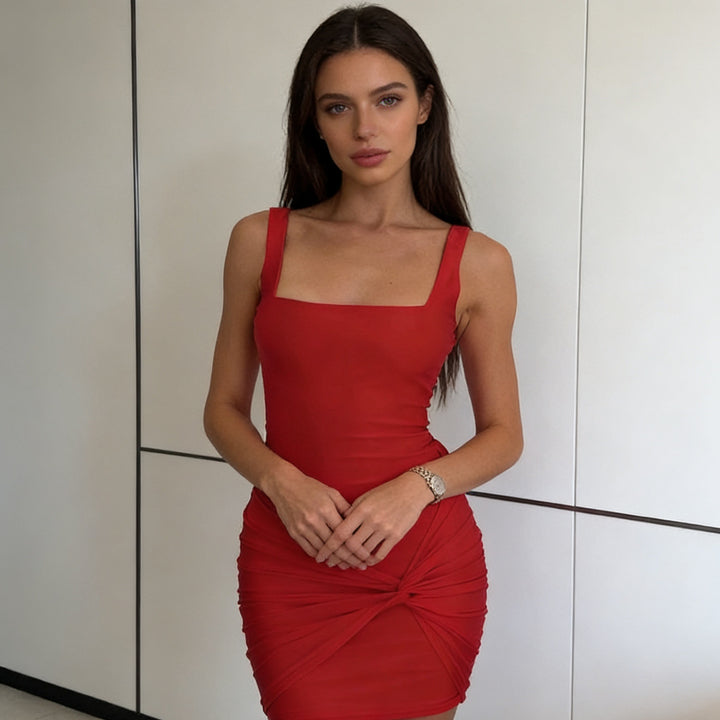 Damen Figurbetontes Minikleid mit Wickeldetail Drune
