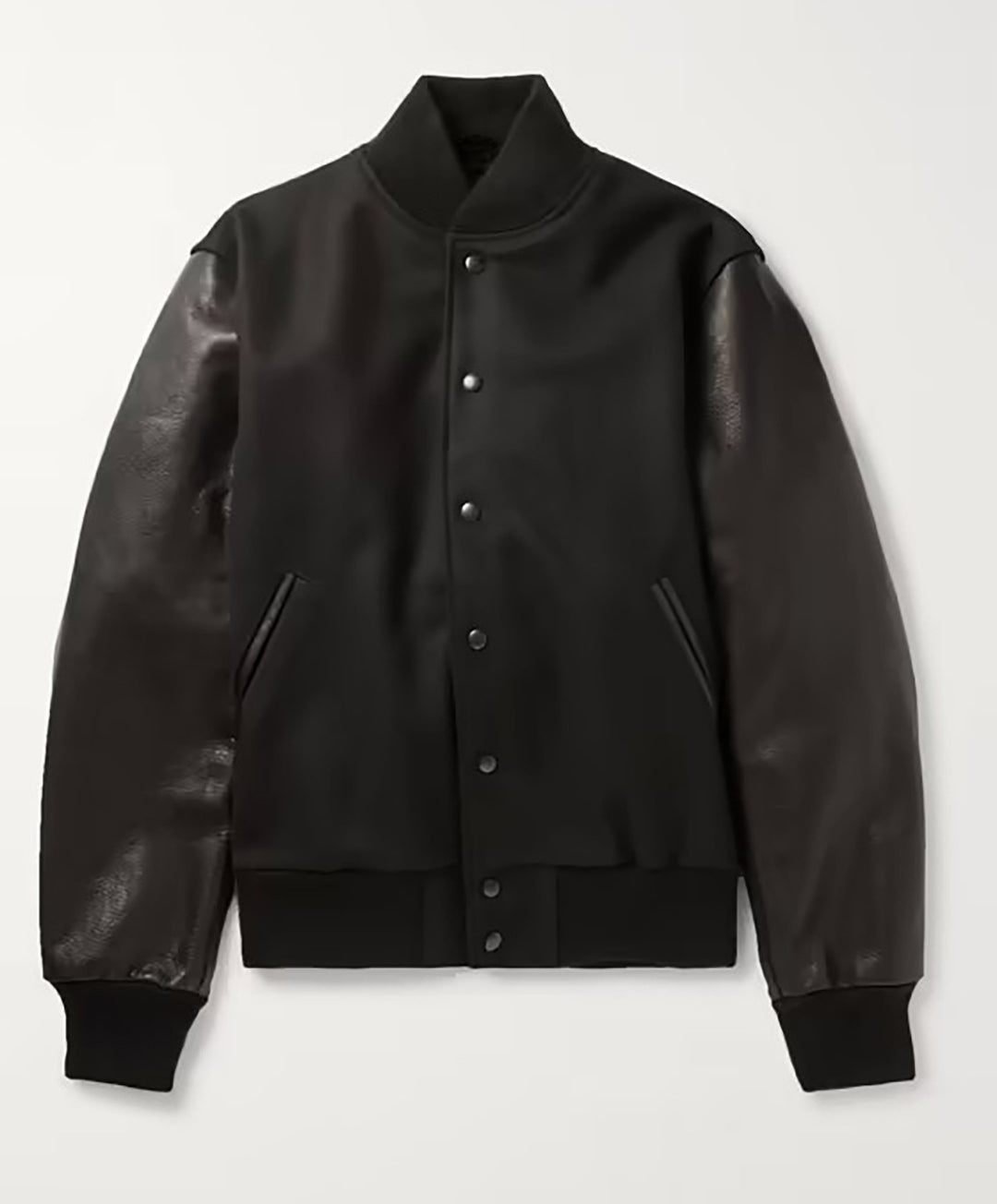 Herren sportliche Collegejacke mit Lederärmeln Drune
