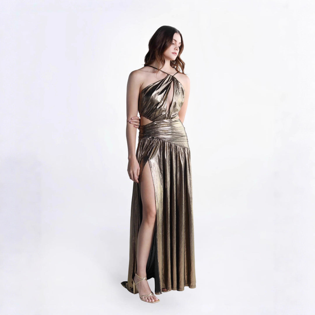 Damen Glamouröses Wickelkleid mit einer asymmetrischen Silhouette und eleganten Cut-Outs Drune
