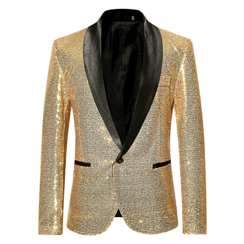 Herren eleganter Pailletten Blazer im modernen Schnitt Drune