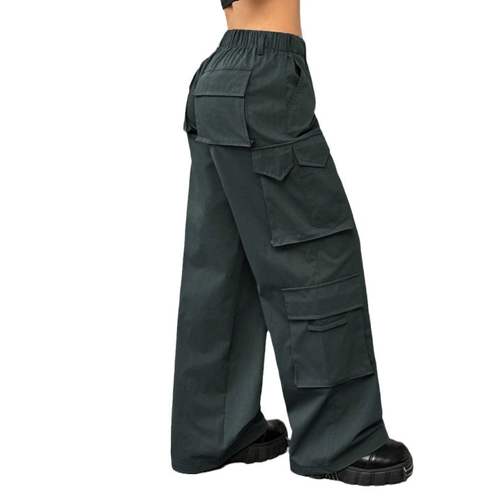 Damen weite Cargo-Hose mit elastischem Bund und praktischen Taschen Drune