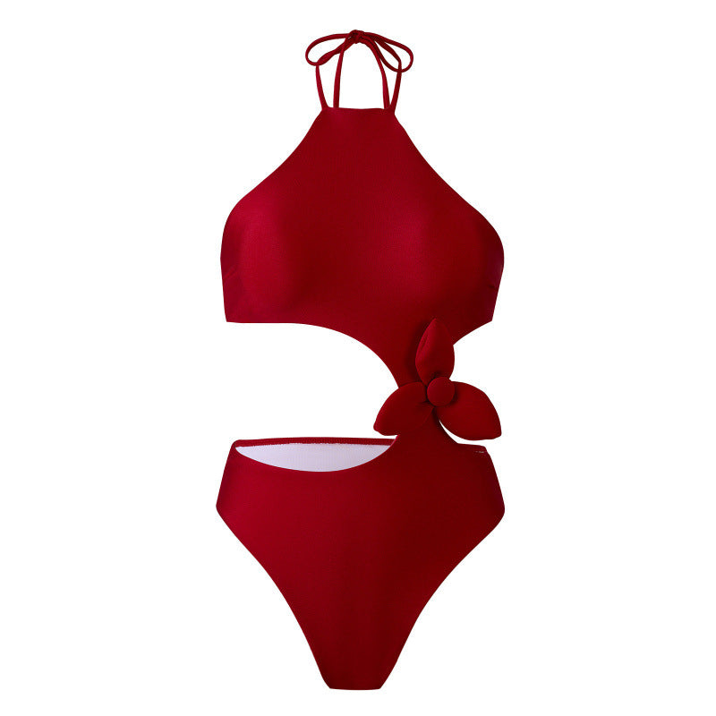 Damen Bikini-Set mit modischem Cut-Out-Design und eleganter Blumenstraße Drune