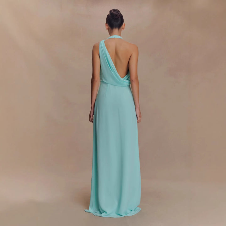 Damen Elegantes Maxi-Kleid mit drapiertem Oberteil Drune