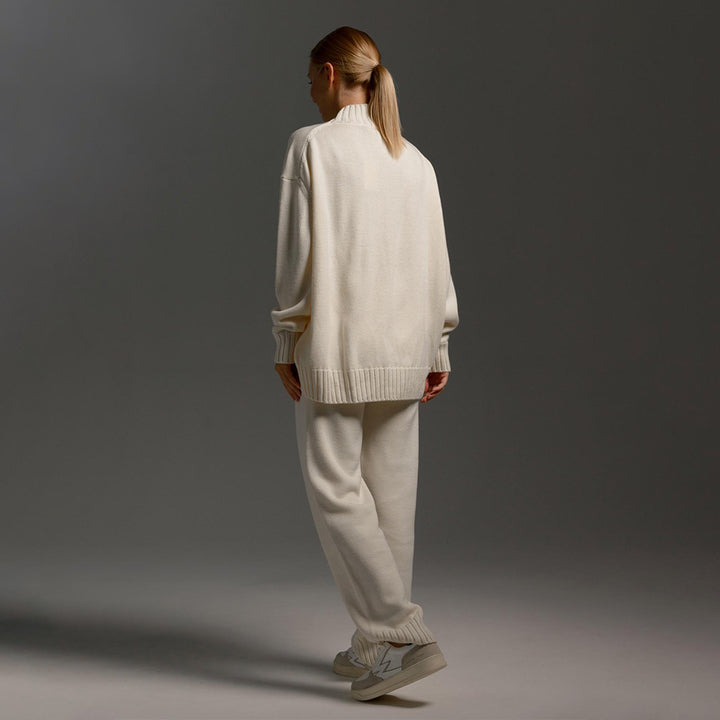 Damen Kuscheliger Strickanzug mit hohem Kragen und weitem Schnitt Drune