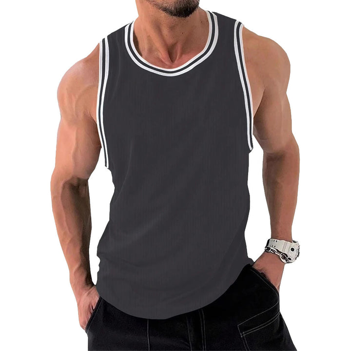 Herren Sportliches ärmelloses Tanktop mit atmungsaktivem Material und modernem Rippendesign Drune