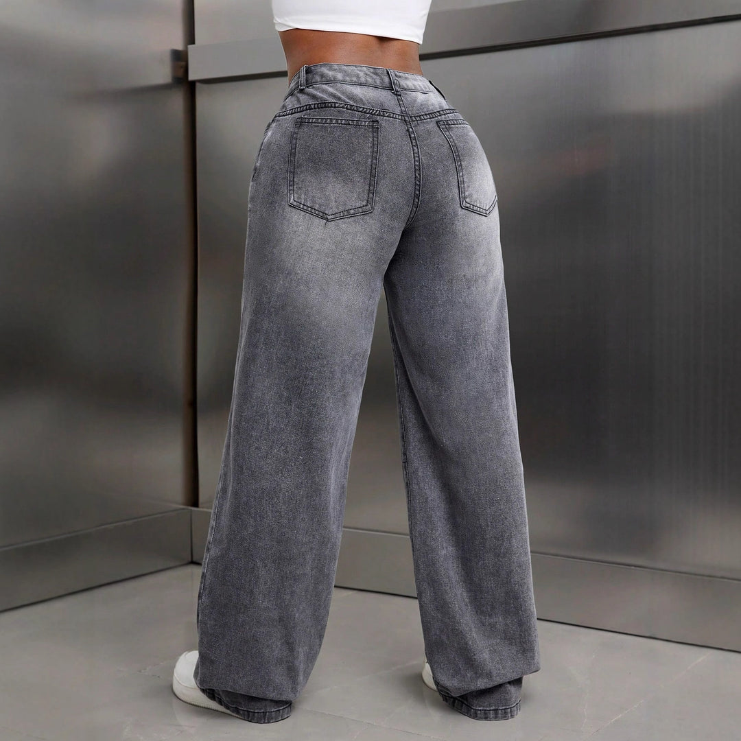 Damen modische weit geschnittene Jeans aus hochwertigem Denim Drune